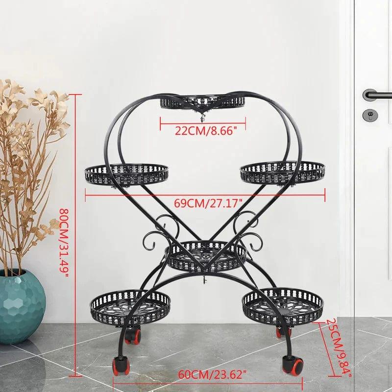 Plant Stand: Round Etagere Metal Plant Stand - Ouch Cart
