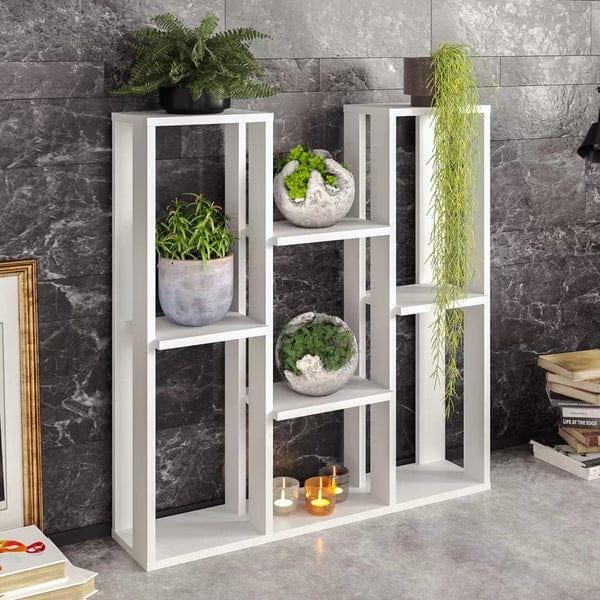 Plant Stand: Wooden Rectangular Multi-Tiered Plant Stand - Ouch Cart