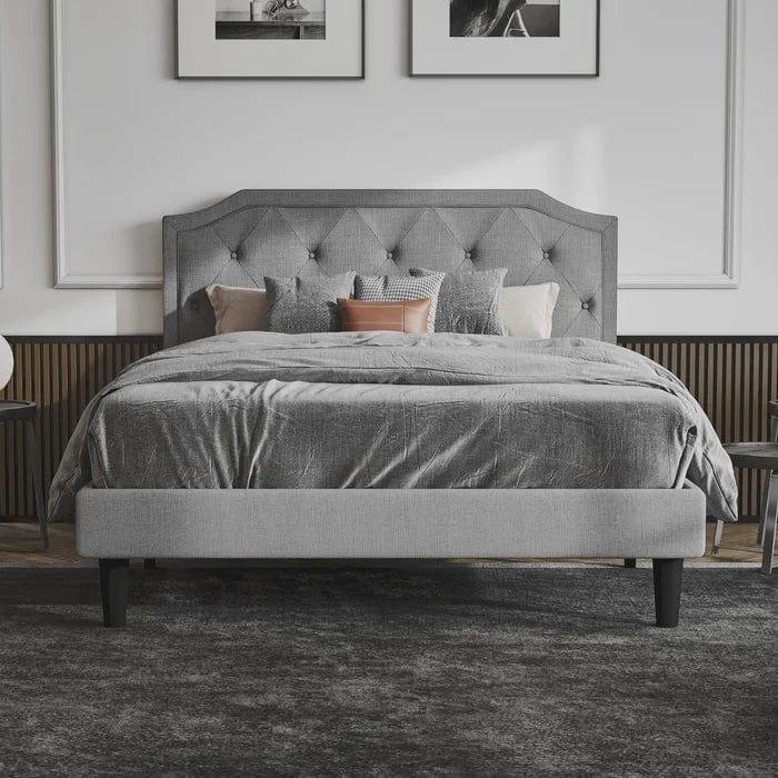 Powersville Tufted Low Profile Platform Bed - Ouch Cart