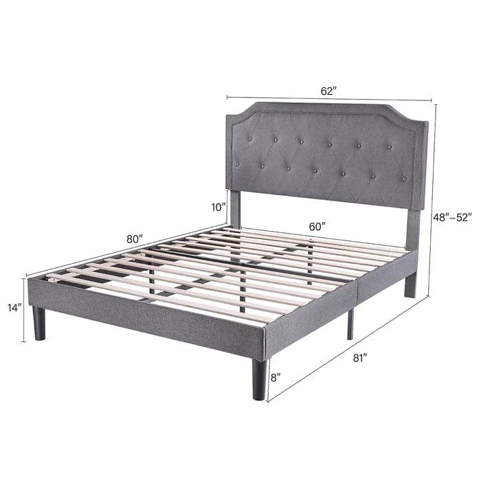 Powersville Tufted Low Profile Platform Bed - Ouch Cart