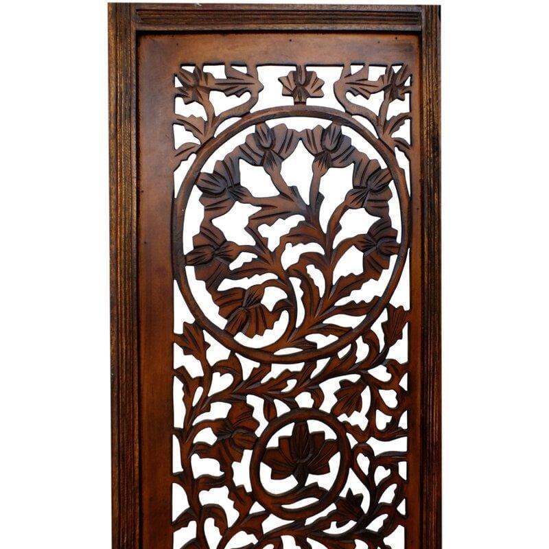 4 - Panel Solid Wood Folding Room Divider - Ouch Cart