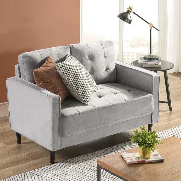 Rosenstein 52.76'' Velvet Square Arm Loveseat - Ouch Cart