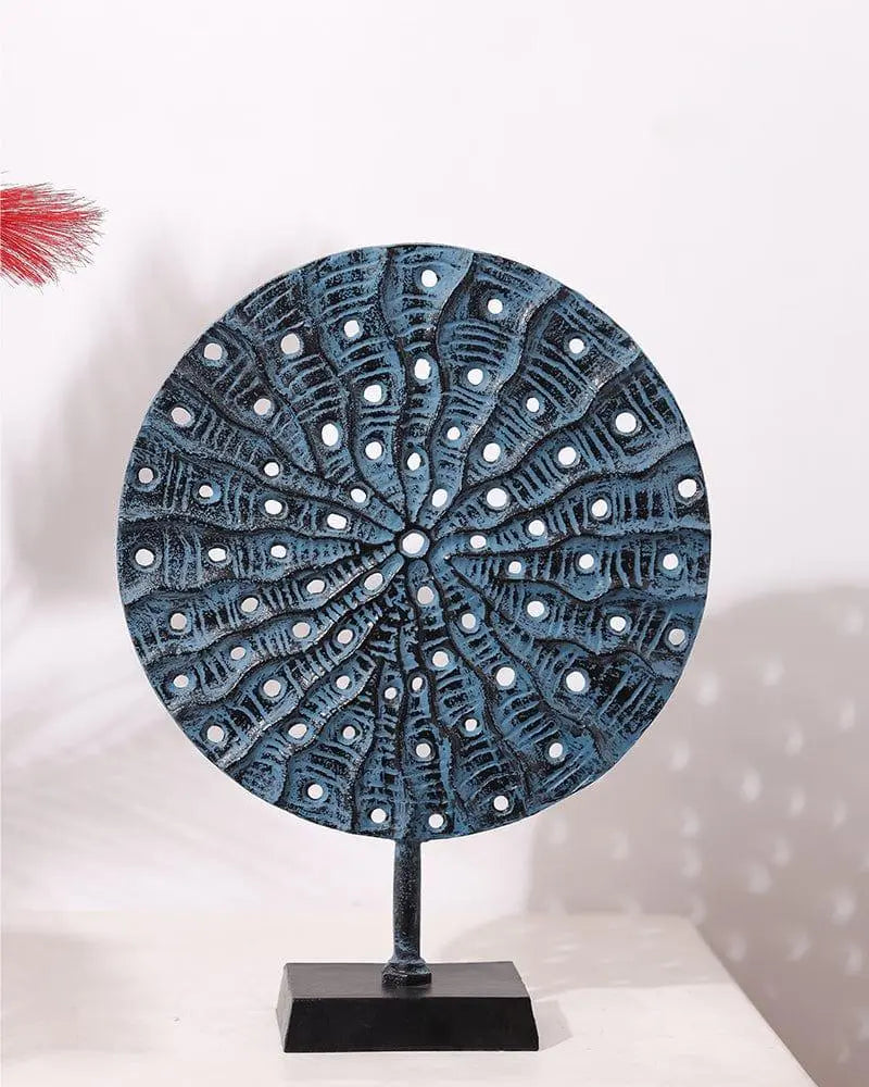 Decorative Blue Colour Round Stand Table Showpiece for Home Decoration, Living Room, Office - Ouch Cart