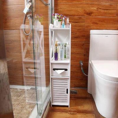 Bathroom Floor Standing Shelf Storage Cabinet Corner Floor Mounted Bathroom Cabinets - Ouch Cart