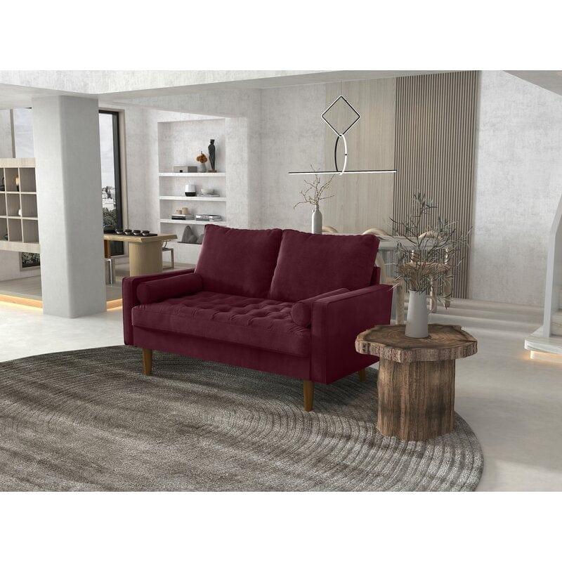 Velvet Square Arm Loveseat - Ouch Cart