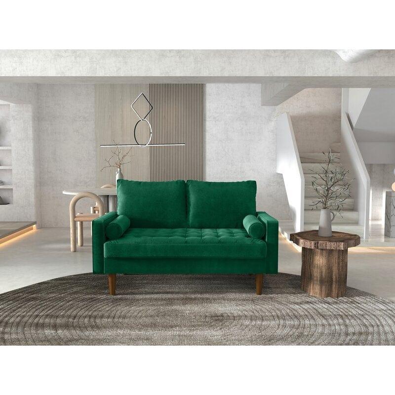 Velvet Square Arm Loveseat - Ouch Cart