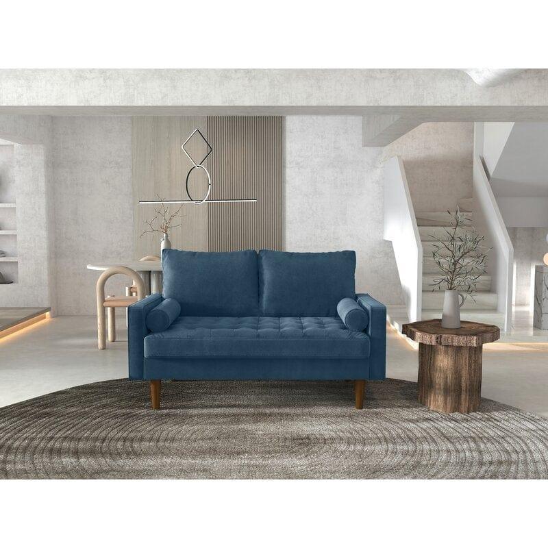 Velvet Square Arm Loveseat - Ouch Cart
