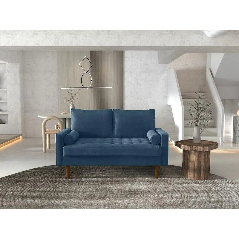 Velvet Square Arm Loveseat - Ouch Cart