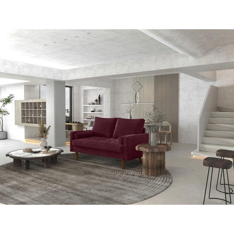 Velvet Square Arm Loveseat - Ouch Cart