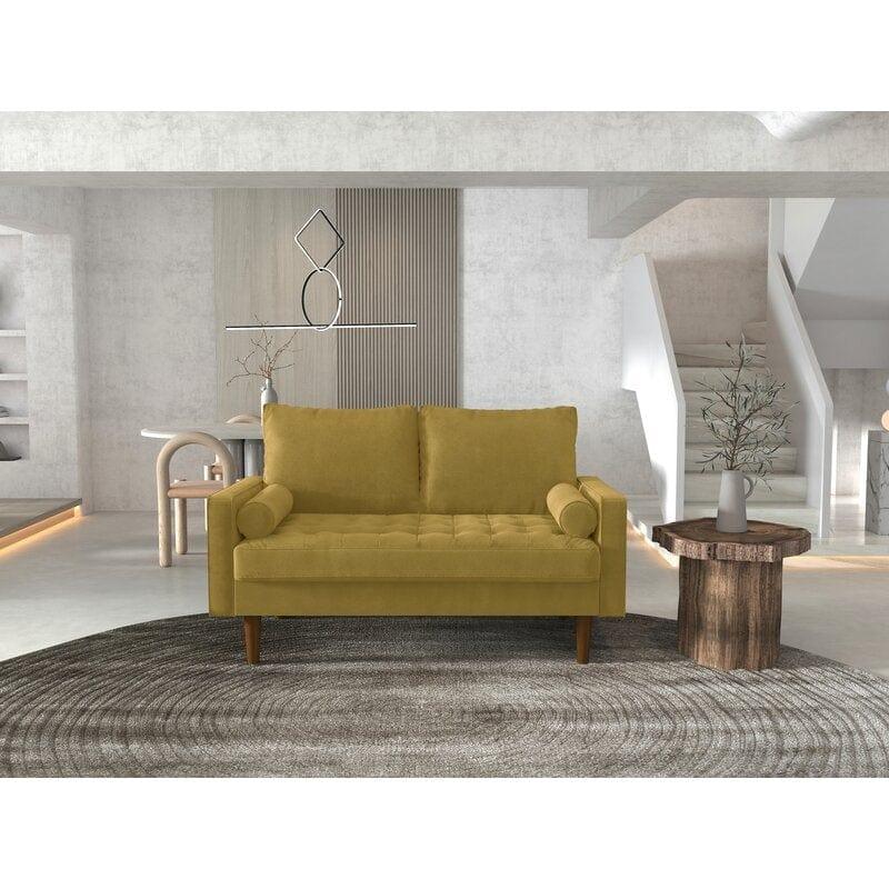 Velvet Square Arm Loveseat - Ouch Cart