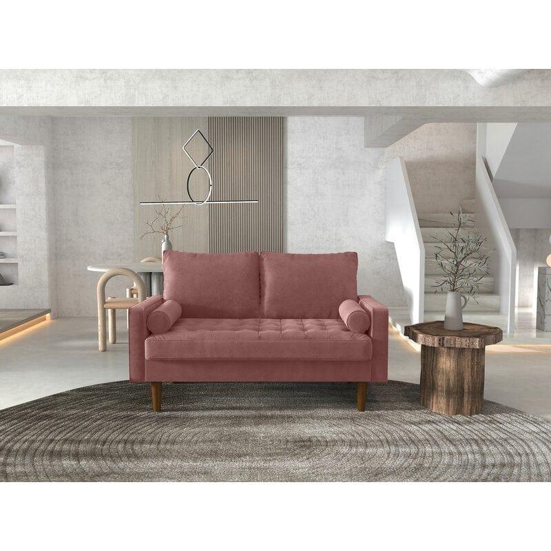 Velvet Square Arm Loveseat - Ouch Cart