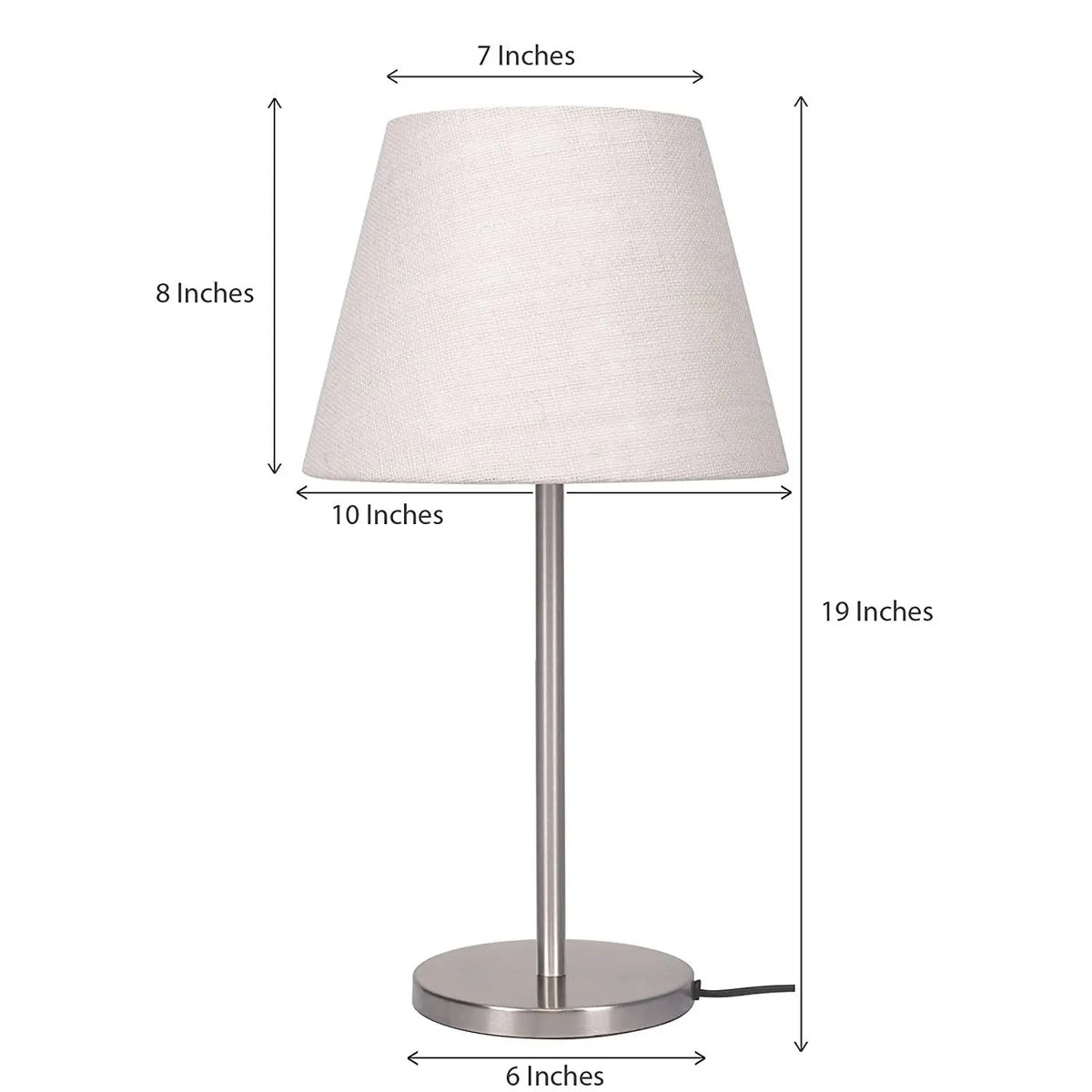 Modern & Sleek Stainless Steel Silver Finish Table Lamp 10 Inches - Ouch Cart