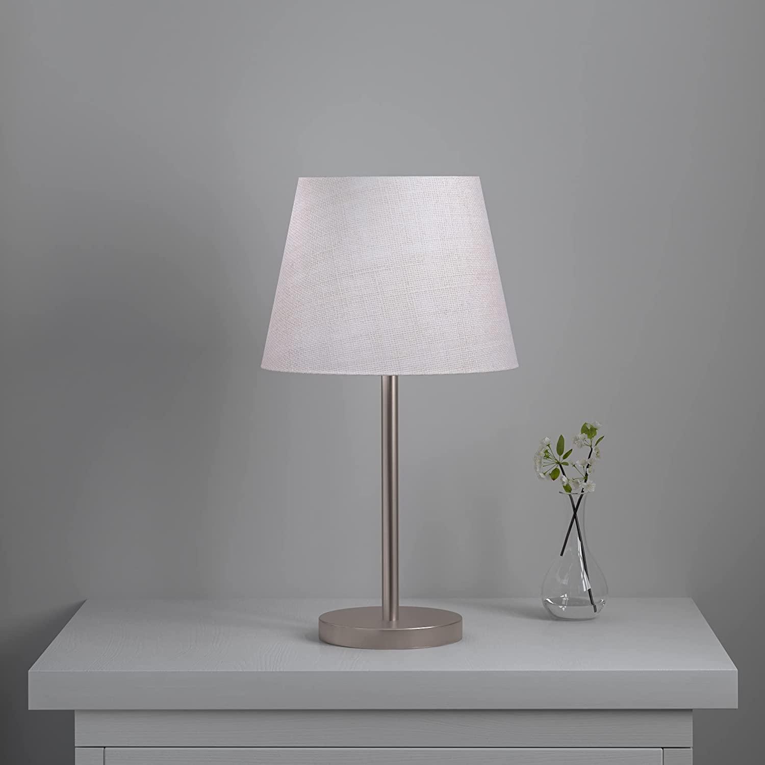 Modern & Sleek Stainless Steel Silver Finish Table Lamp 10 Inches - Ouch Cart