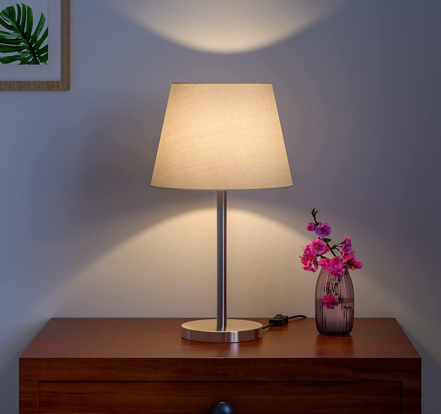Modern & Sleek Stainless Steel Silver Finish Table Lamp 10 Inches - Ouch Cart