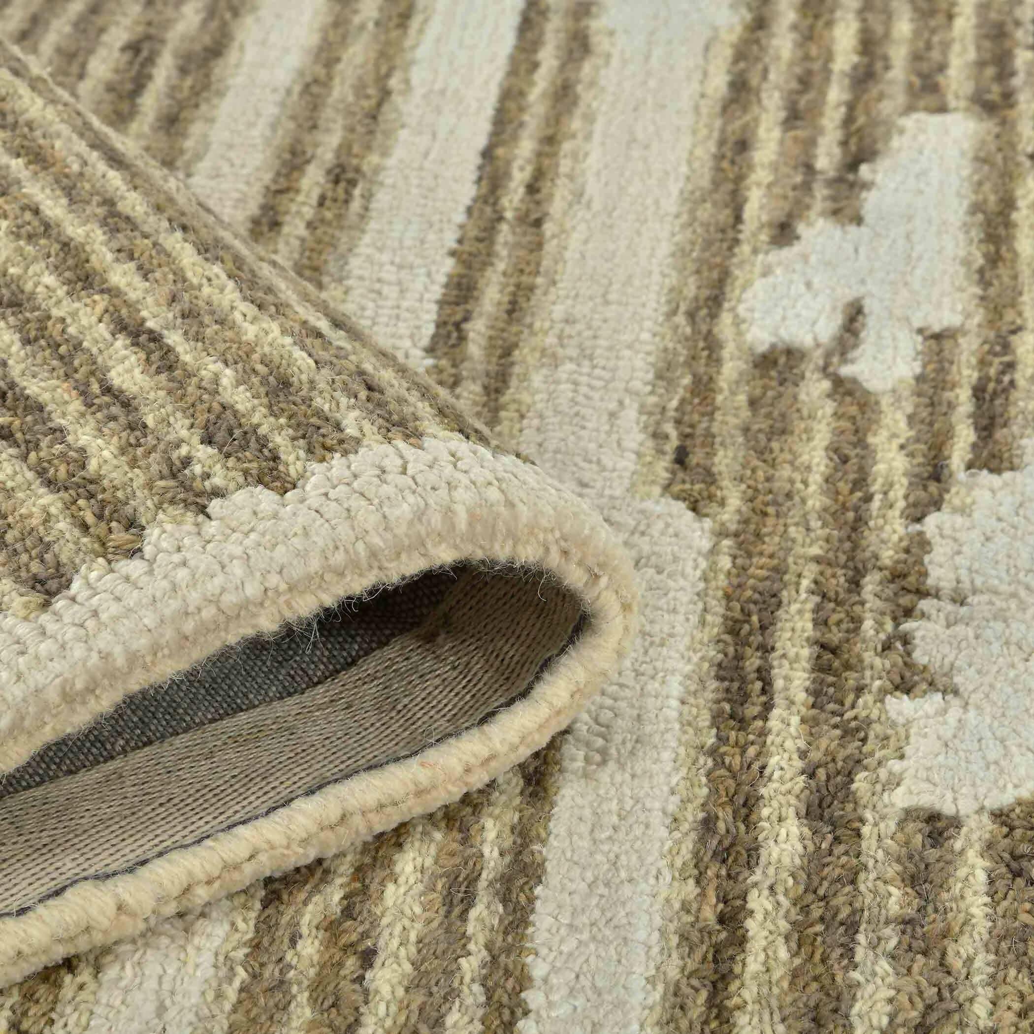 Beige Wool Chicago Hand-Tufted 5x8 Feet Carpet Rug by Saraswati Global - Ouch Cart