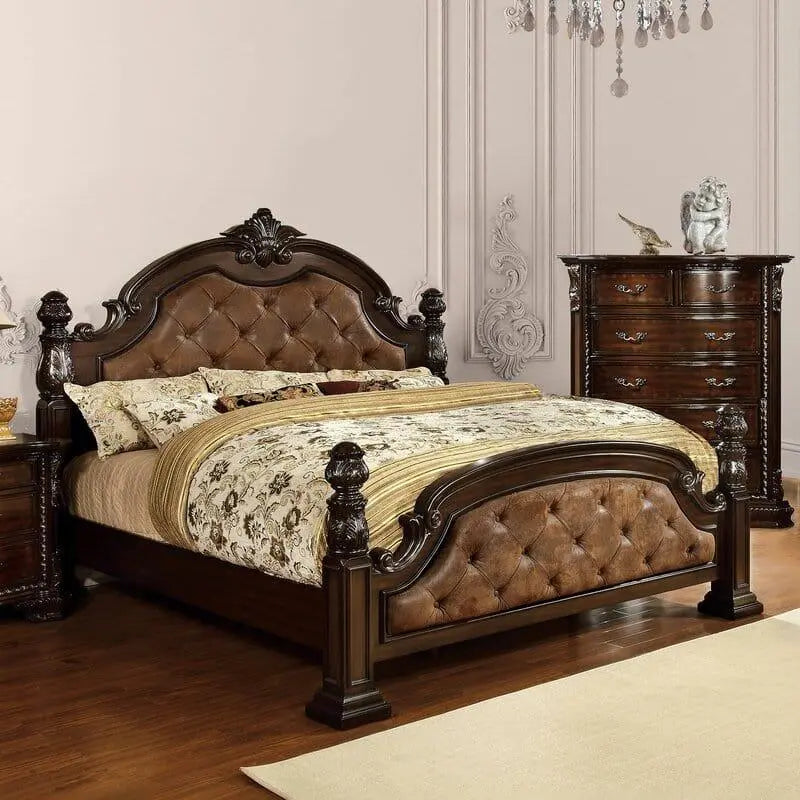 Synapse Tufted Four Poster Bed - Ouch Cart