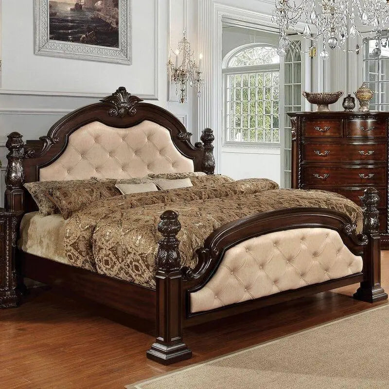Synapse Tufted Four Poster Bed - Ouch Cart