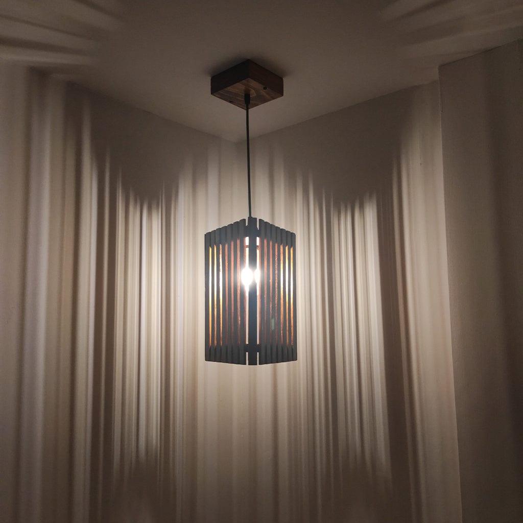Trika Brown Wooden Single Hanging Lamp - Ouch Cart