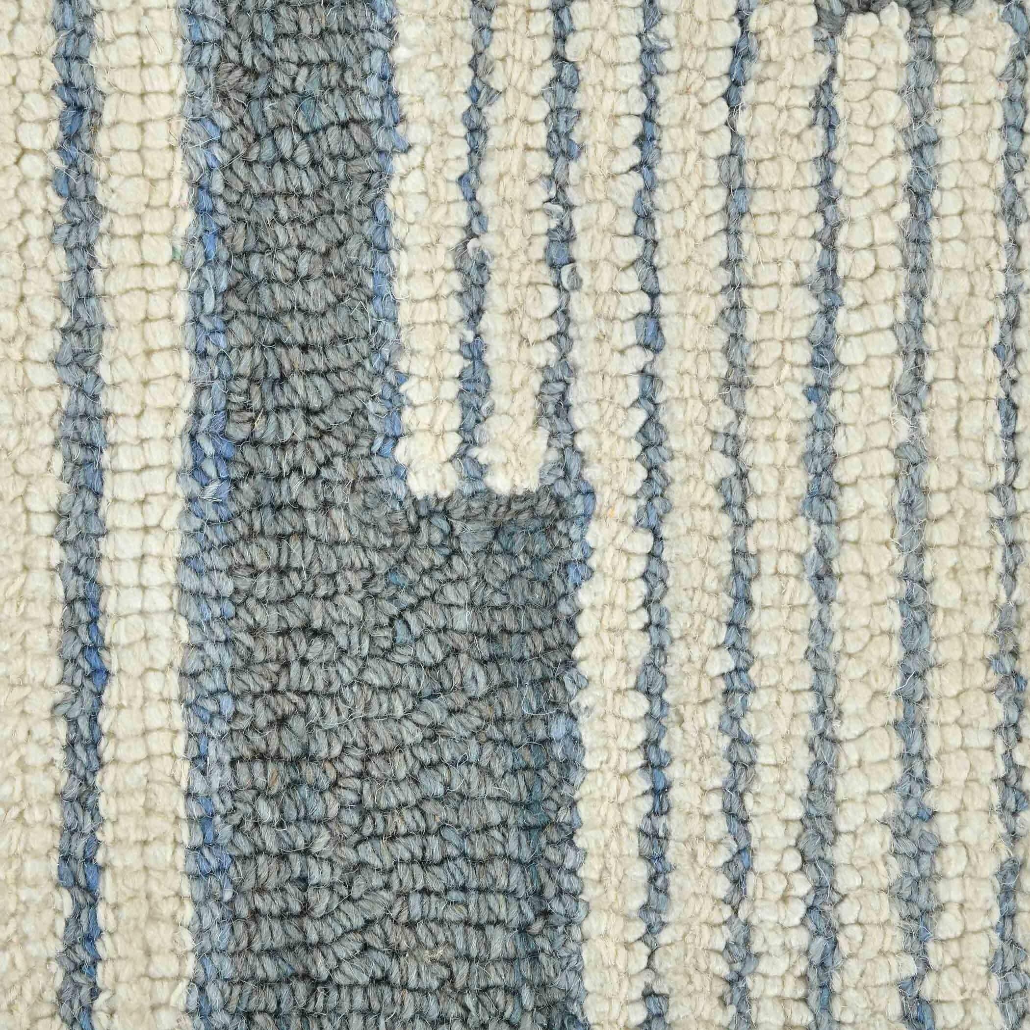 Blue Wool Chicago 5x8 Feet Hand-Tufted Carpet Rug - Ouch Cart