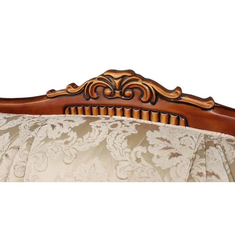 Vernonburg 3 Piece Gold And White Embossed Fabric Standard Living Room Set - Ouch Cart