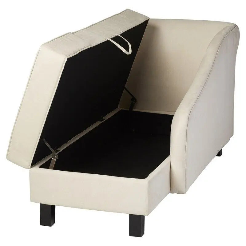 One Left-Arm Chaise Recessed Arms Chaise Lounge with Storage - Ouch Cart