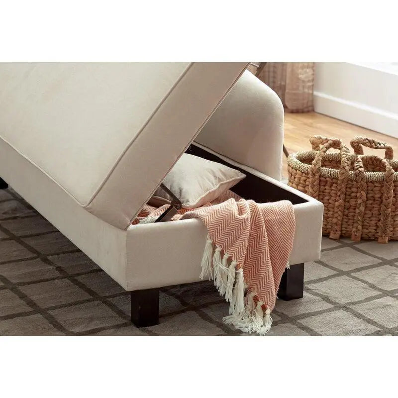 One Left-Arm Chaise Recessed Arms Chaise Lounge with Storage - Ouch Cart