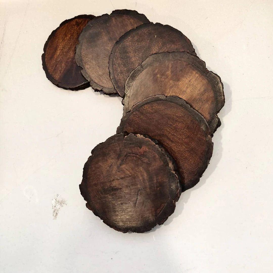 WOODEN TABLE COASTER ( SET OF 6 ) - Ouch Cart