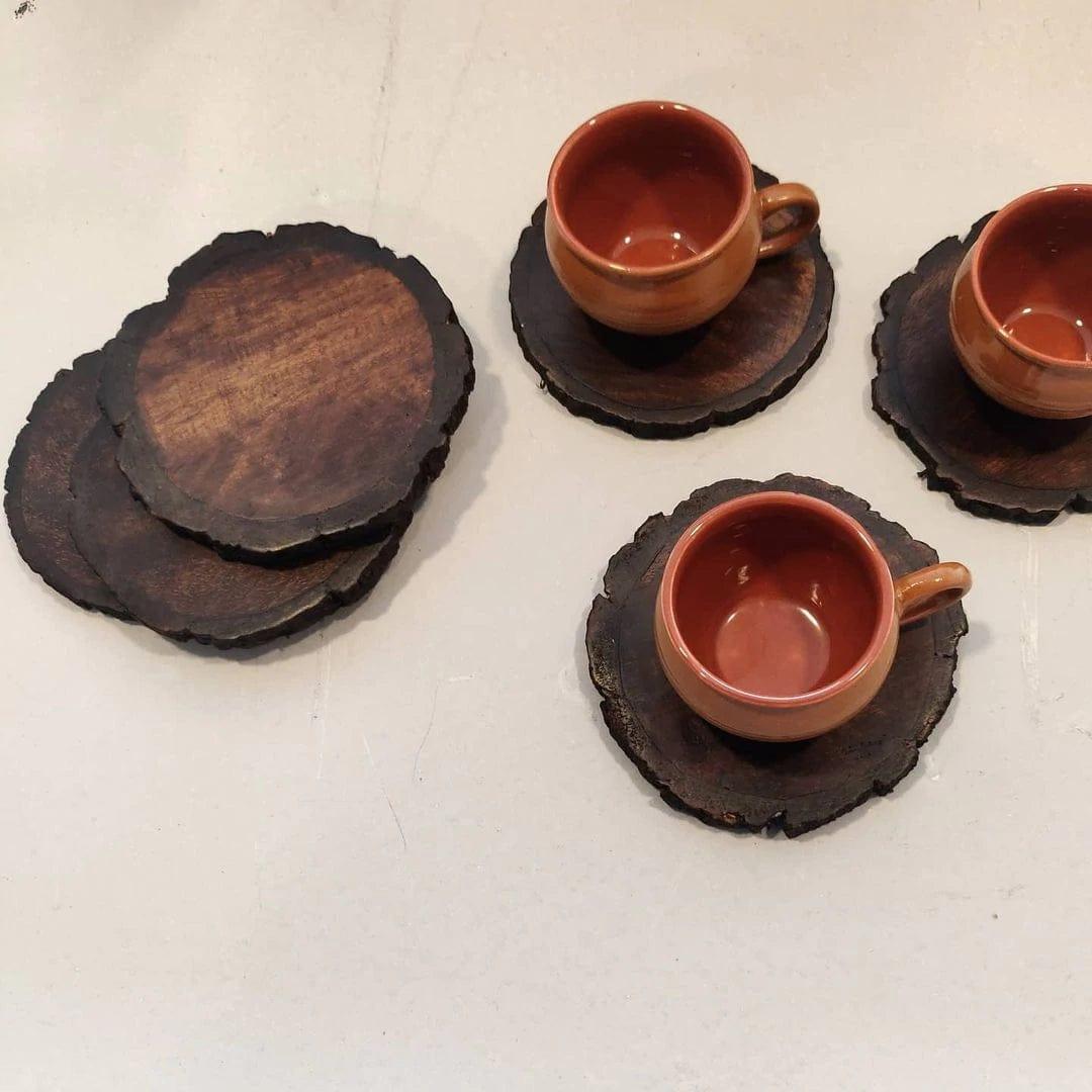 WOODEN TABLE COASTER ( SET OF 6 ) - Ouch Cart