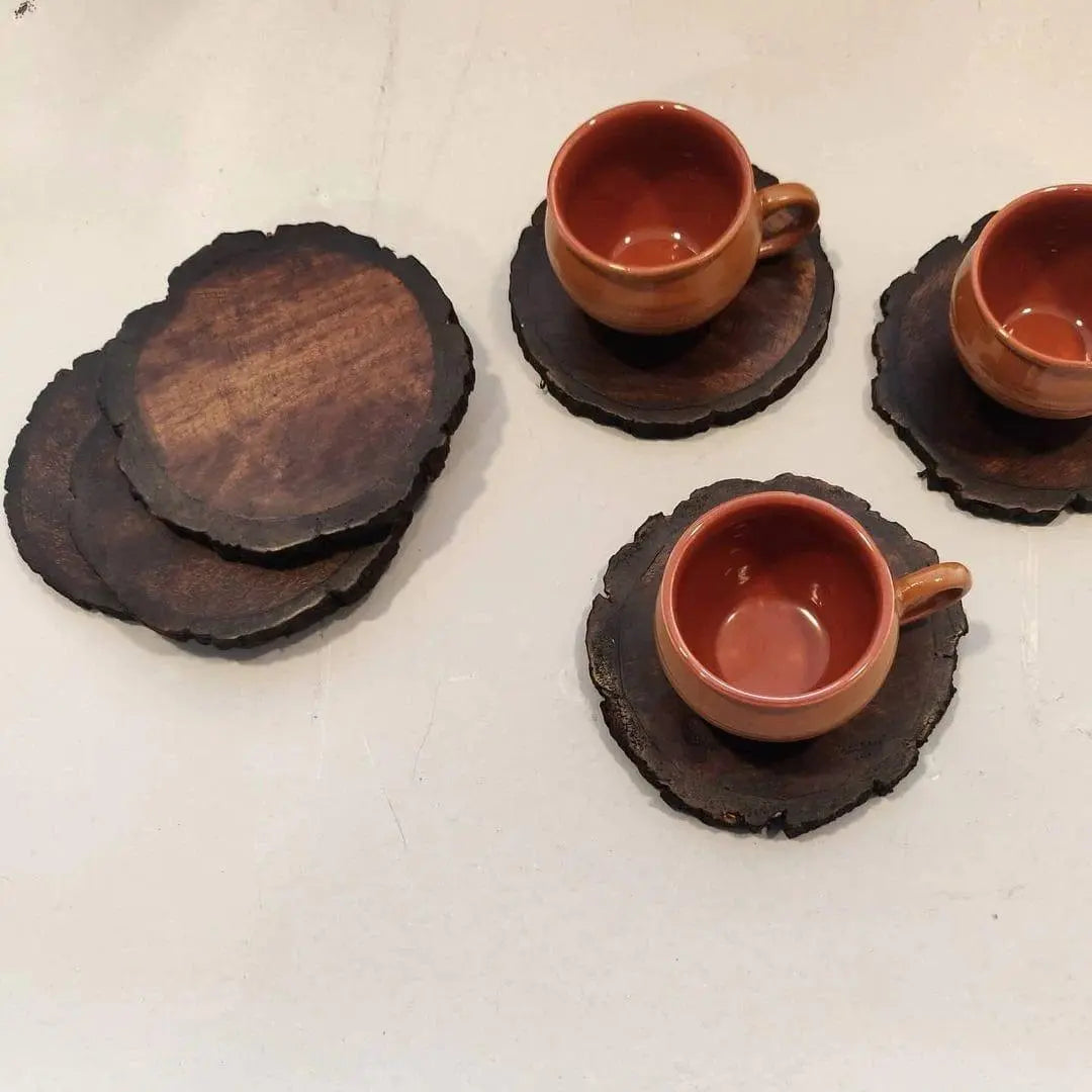WOODEN TABLE COASTER ( SET OF 6 ) - Ouch Cart