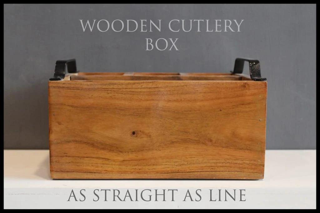 WOODEN CUTLERY STAND WITH IRON HANDLE || PREMIUM QUALITY || WATER RESISTANT - Ouch Cart