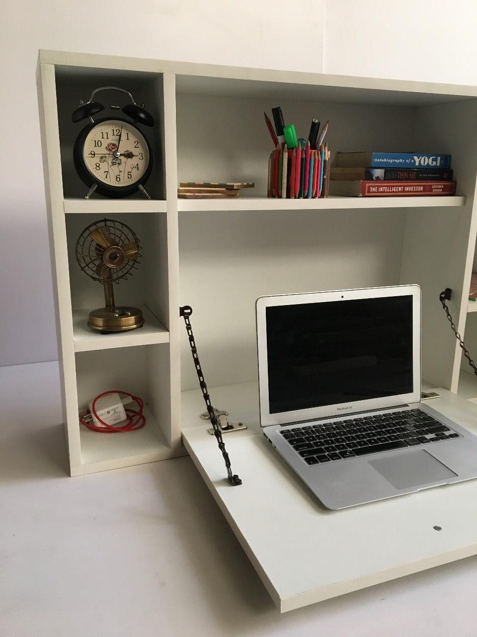 Wall-Mounted Floating Table Laptop Home Office Desk With Drawer By Miza - Ouch Cart