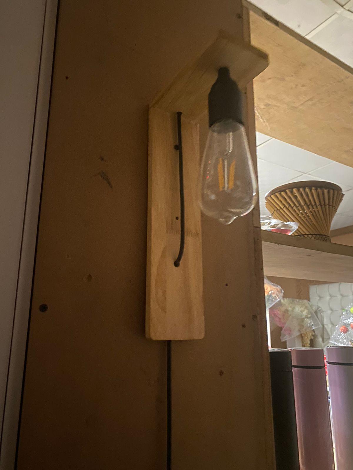 Wall Mounted Natural Wooden Hanging Light For Home Decor By Miza - Ouch Cart