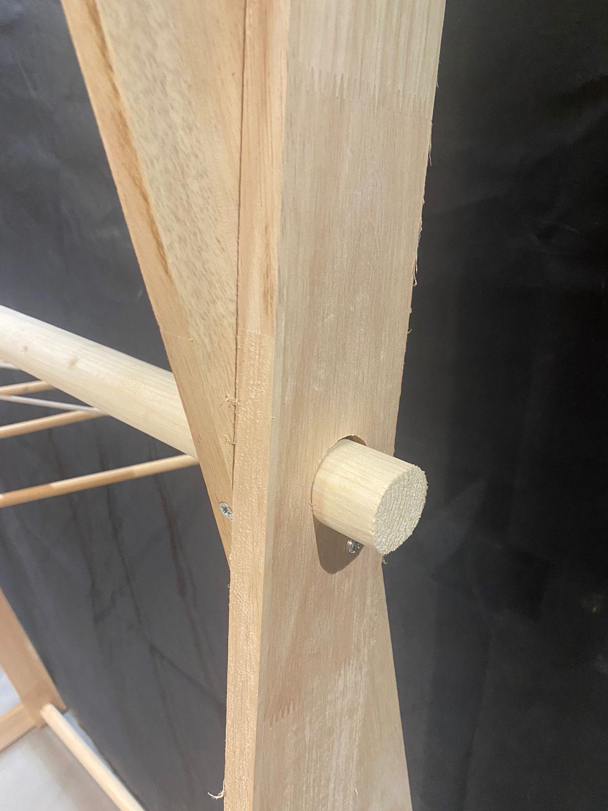 Stylish Garment Cloth Rack Floor Stand in Polished Wood 1Pc By Miza - Ouch Cart