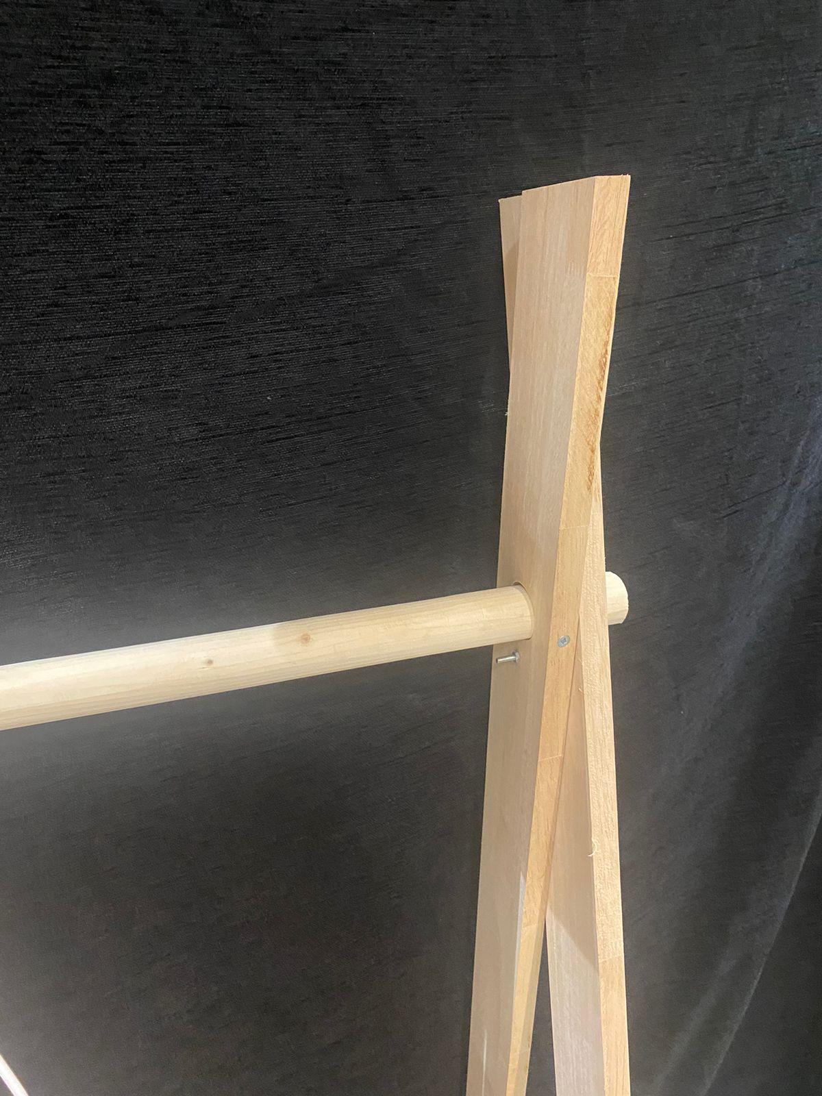 Stylish Garment Cloth Rack Floor Stand in Polished Wood 1Pc By Miza - Ouch Cart