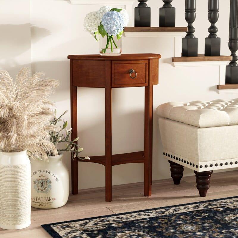 Wilfredo Tall Solid Wood End Table with Storage - Ouch Cart