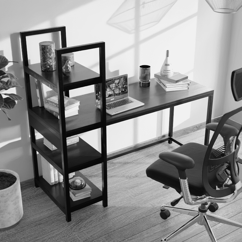 Alvin Study Table in Brown Color - Ouch Cart