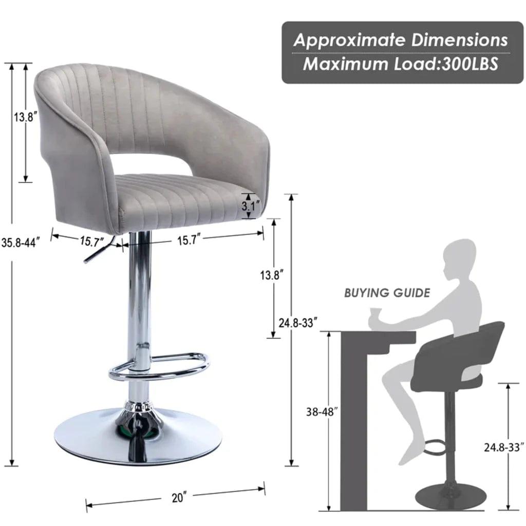 DEE SWIEL ADJUSTABLE BAR STOOL SET OF 2 - Ouch Cart