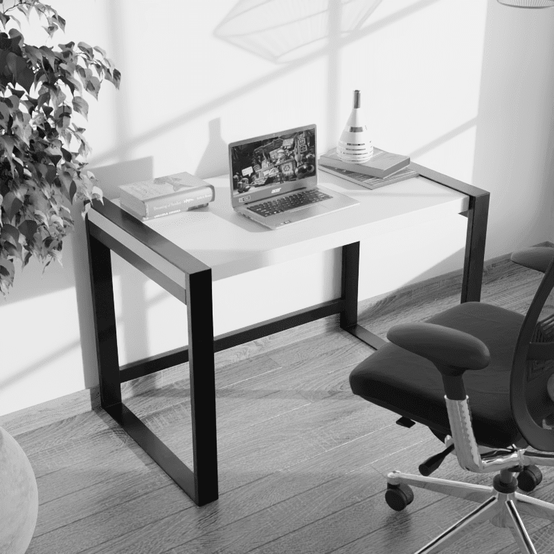 Fabio Study Table in White Color - Ouch Cart