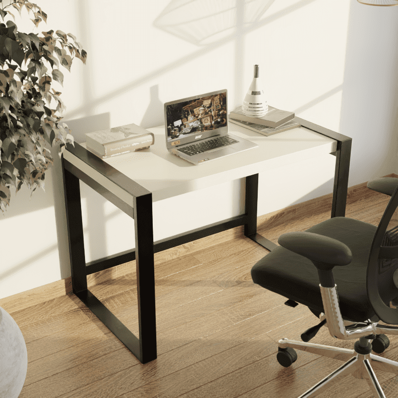 Fabio Study Table in White Color - Ouch Cart
