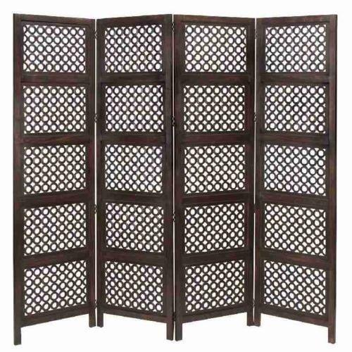 4 Panel Wood Room Divider Partitions for Living Room 4 Panels - Room Separators Screen Panels Wooden Partition Room Divider Panels for Home & Kitchen Office - Ouch Cart
