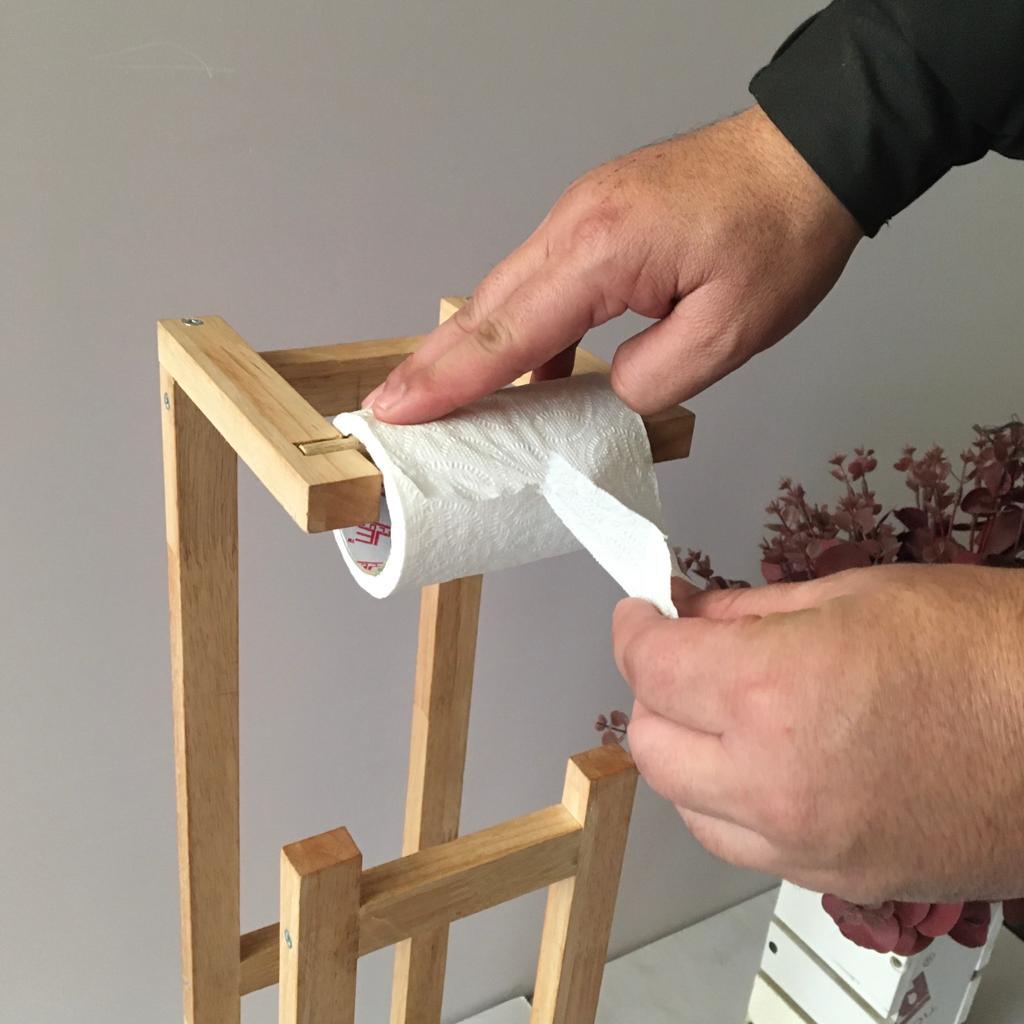 Stylish Wooden Toilet Paper Holder Rack By Miza - Ouch Cart