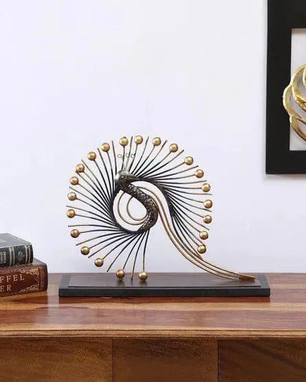 Iron Modern Peacock Table Decorative Showpiece For Home Decoration Living Room Bedroom office - Ouch Cart