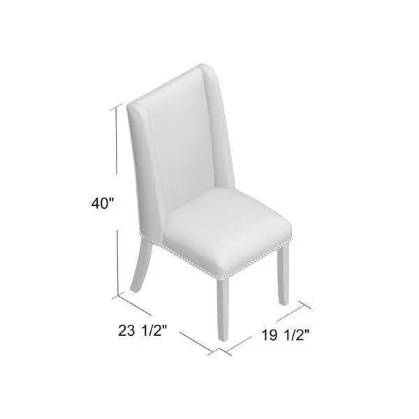 Wooden Back Side Dinning Chair in Medium Gray - Ouch Cart