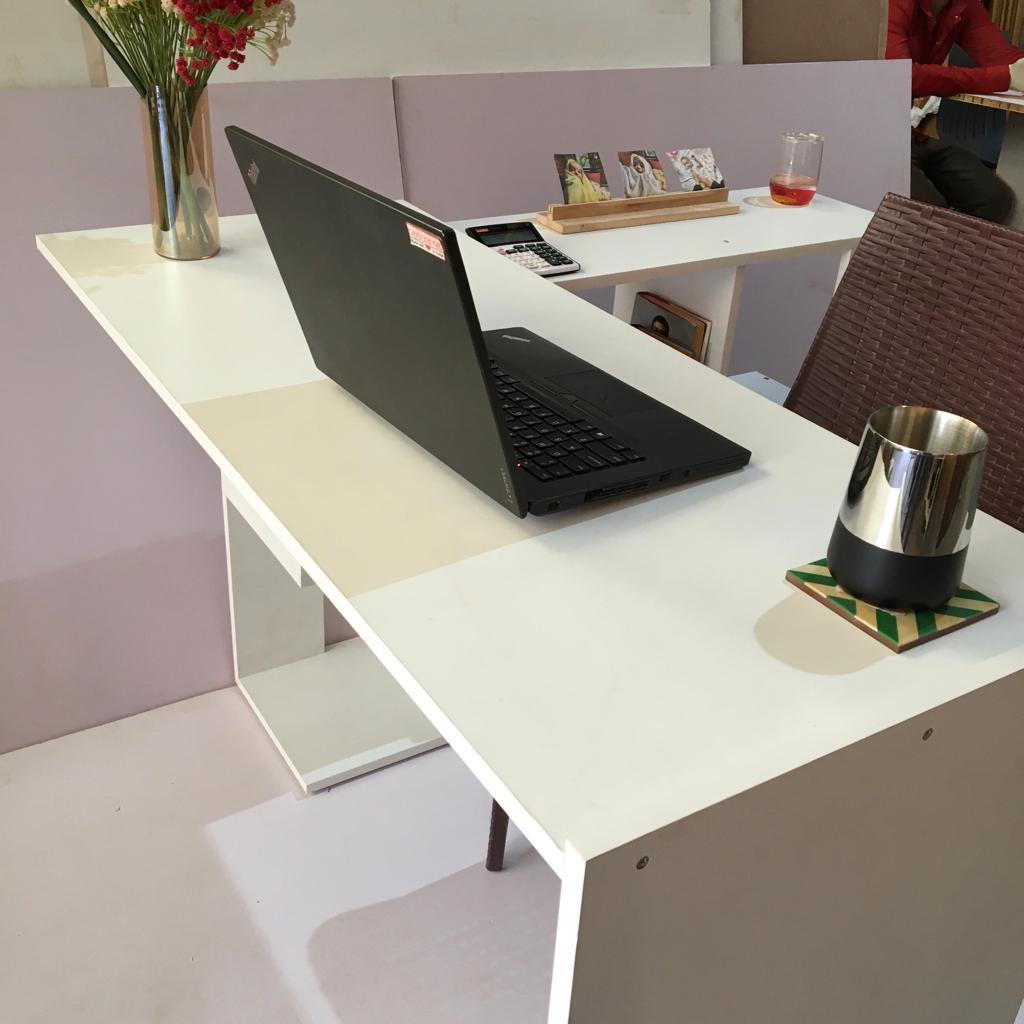 Folding Rotating L - Shaped Corner Desk/Computer Table For Office & Home By Miza - Ouch Cart