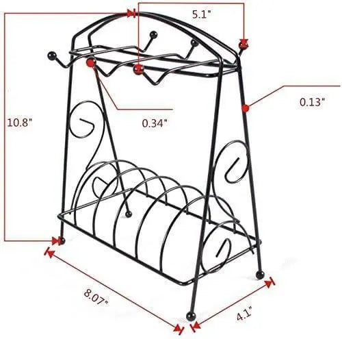 Coffee Cup Rack Stand, Coffee Cup and Saucer Holders - Ouch Cart