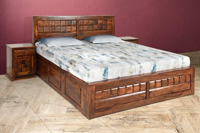 Sheesham Wood Ushaarvi King Bed - Ouch Cart
