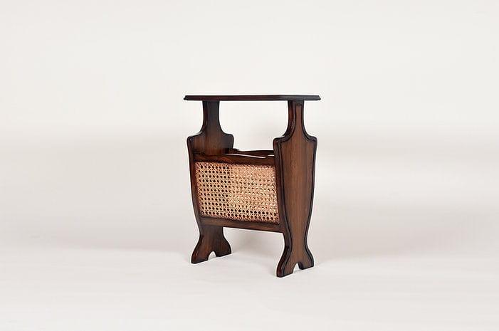 Teak Wood Gayesha Table Cum Magazine Holder - Ouch Cart
