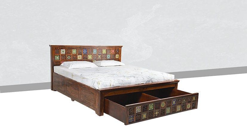Sheesham Wood Ronak King Bed - Ouch Cart