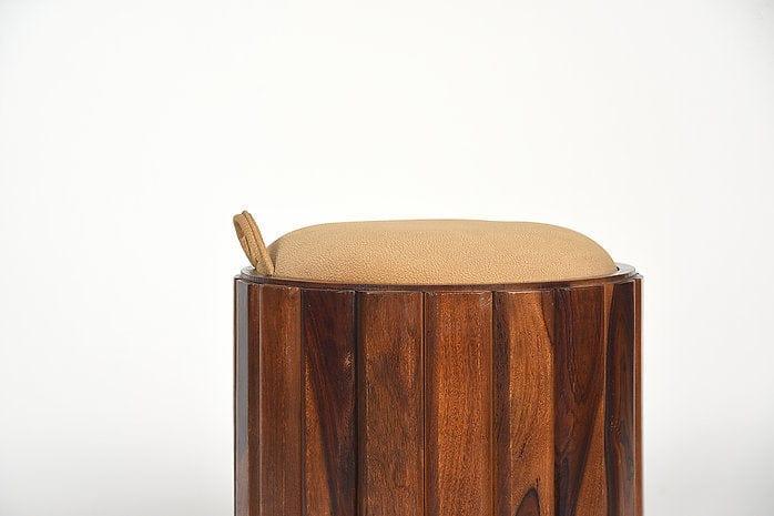 Sheesham Wood Mihira Storage Ottoman - Ouch Cart