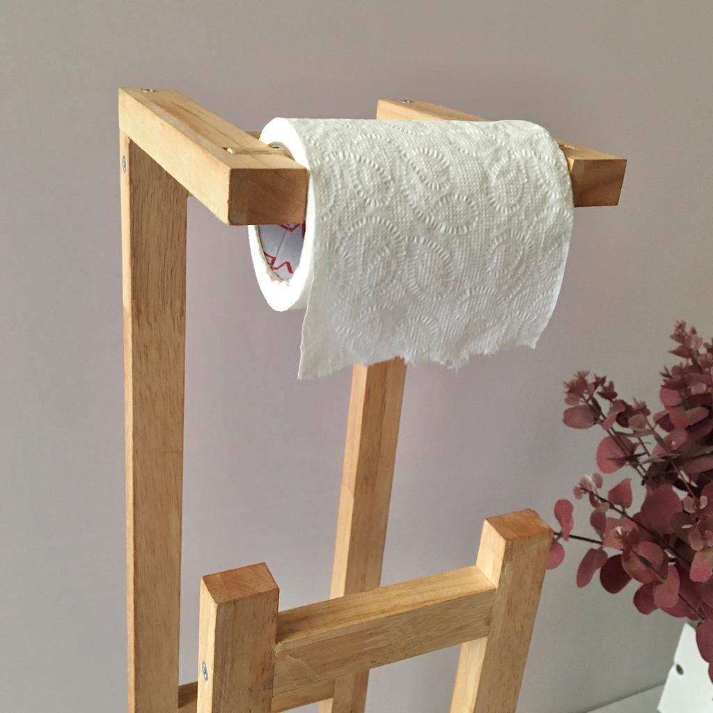 Stylish Wooden Toilet Paper Holder Rack By Miza - Ouch Cart